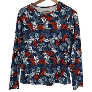 NEW HANG TEN UPF 50+ Long Sleeve Quick Dry Sun Shirt Tropical Print Size Small